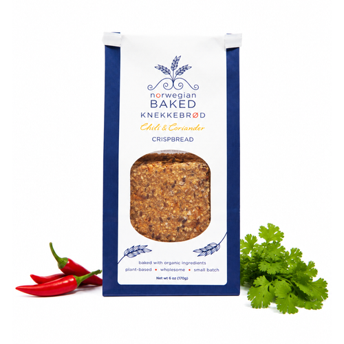 Organic Chili and Coriander Knekkebrød spiced crispbread - Norwegian Baked