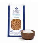 Norwegian Baked Knekkebærd packaging of SOFI Award-winning Sea Salt Flakes Knekkebrød with Maldon sea salt crystals