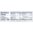 Nutrition facts label for a Rosemary Lemon Knekkebrød  product 